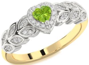 Diamond Amethyst Platinum & Yellow Gold Heart Promise Ring