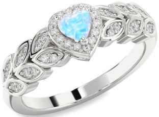 Diamond Amethyst Silver Heart Promise Ring