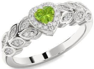 Diamond Amethyst Platinum Heart Promise Ring