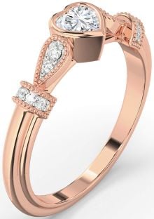 Diamond Rose Gold Heart Promise Ring