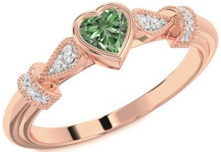 Diamond Amethyst Rose Gold Heart Promise Ring