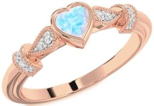 Diamond Amethyst Rose Gold Heart Promise Ring