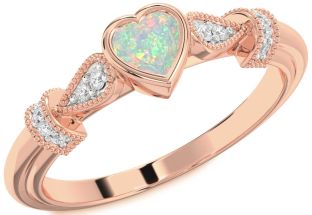 Diamond Amethyst Rose Gold Heart Promise Ring