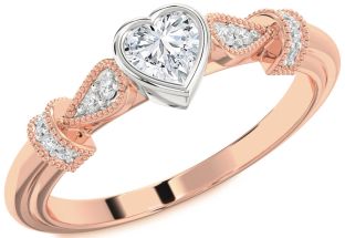Diamond White Rose Gold Heart Promise Ring