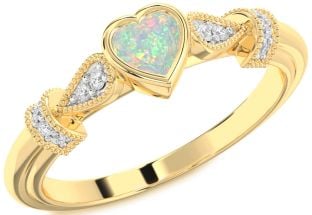 Diamond Amethyst Gold Heart Promise Ring