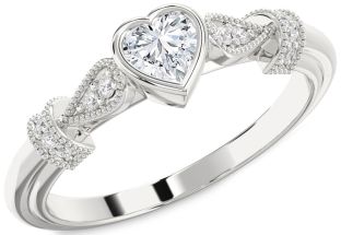 Diamond Platinum Heart Promise Ring