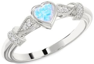 Diamond Amethyst Platinum Heart Promise Ring