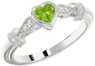 Diamond Amethyst Platinum Heart Promise Ring