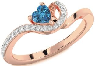 Diamond Amethyst Rose Gold Heart Pave Promise Ring