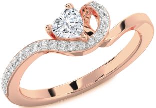 Diamond Rose Gold Heart Promise Ring