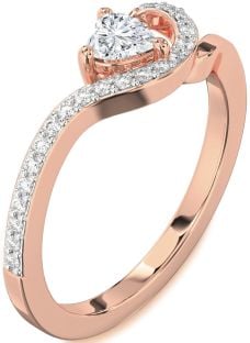 Diamond Rose Gold Heart Pave Promise Ring