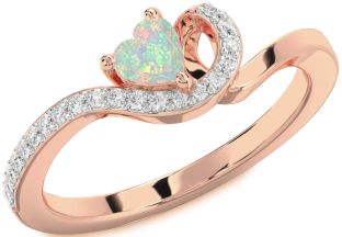 Diamond Amethyst Rose Gold Heart Pave Promise Ring