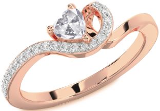 Diamond Amethyst Rose Gold Heart Pave Promise Ring