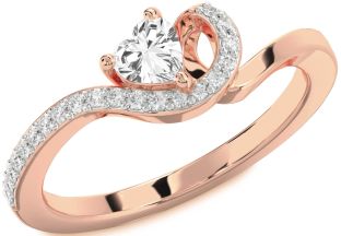 Diamond Amethyst Rose Gold Heart Pave Promise Ring