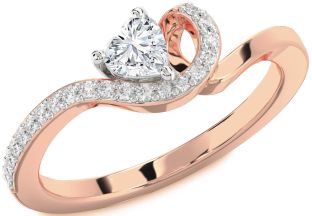 Diamond Platinum & Rose Gold Heart Promise Ring