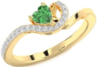 Diamond Amethyst Gold Heart Pave Promise Ring