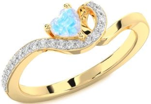 Diamond Amethyst Gold Heart Pave Promise Ring