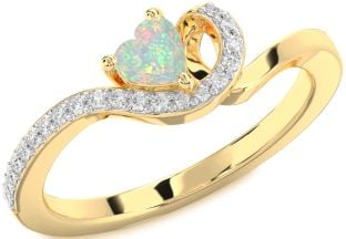 Diamond Amethyst Gold Heart Pave Promise Ring