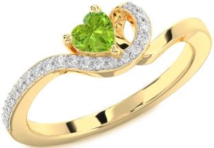 Diamond Amethyst Gold Heart Pave Promise Ring