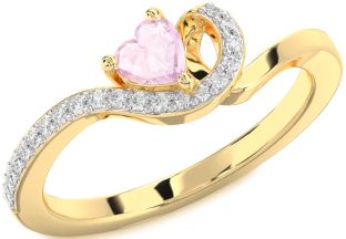 Diamond Amethyst Gold Heart Pave Promise Ring