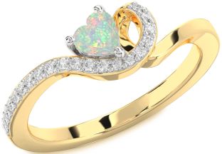 Diamond Amethyst Platinum & Yellow Gold Heart Pave Promise Ring