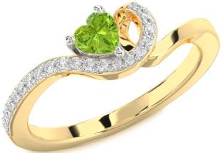 Diamond Amethyst Platinum & Yellow Gold Heart Pave Promise Ring