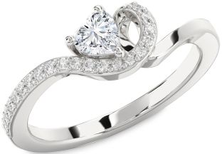 Diamond Platinum Heart Promise Ring