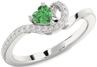 Diamond Amethyst Platinum Heart Pave Promise Ring