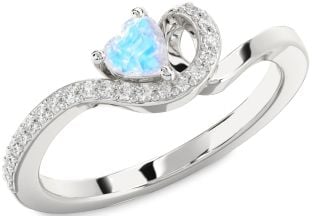 Diamond Amethyst Platinum Heart Pave Promise Ring