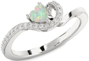 Diamond Amethyst Platinum Heart Pave Promise Ring
