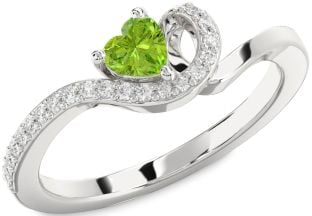 Diamond Amethyst Platinum Heart Pave Promise Ring