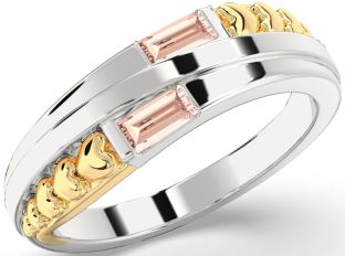 Emerald Platinum & Yellow Gold Heart Two Stone Birthstone Ring