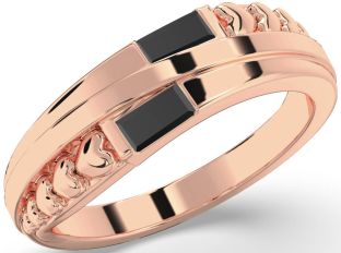 Emerald Rose Gold Heart Two Stone Birthstone Ring