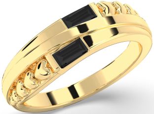 Emerald Gold Heart Two Stone Birthstone Ring