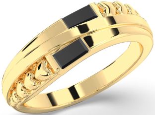 Emerald Gold Heart Two Stone Birthstone Ring