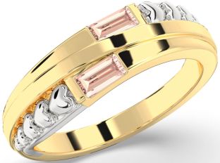 Emerald Platinum & Yellow Gold Heart Two Stone Birthstone Ring