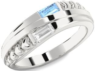 Platinum Heart Two Stone Promise Ring