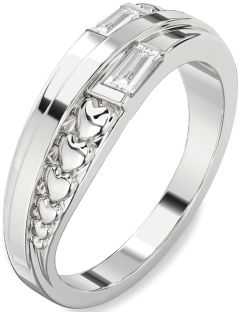 Diamond White Gold Heart Two Stone Ring