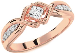 Diamond Rose Gold Princess Promise Ring
