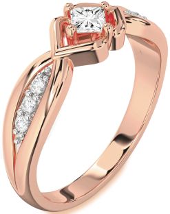 Diamond Rose Gold Princess Promise Ring