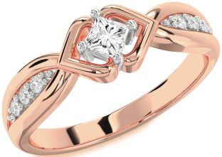 Diamond White Rose Gold Princess Promise Ring