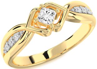 Diamond Gold Princess Promise Ring