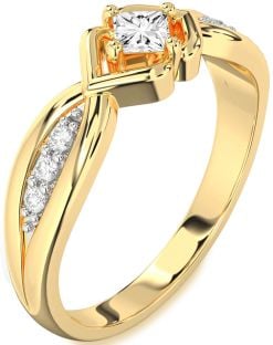 Diamond Gold Princess Promise Ring