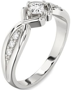 Diamond Platinum Princess Promise Ring