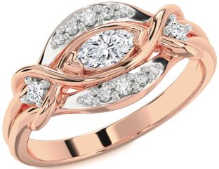 Diamond Rose Gold Marquise Promise Ring