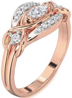 Diamond Rose Gold Marquise Promise Ring