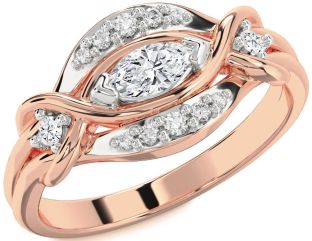 Diamond White Rose Gold Marquise Promise Ring