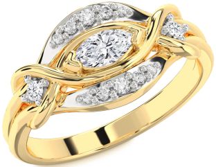 Diamond Gold Marquise Promise Ring