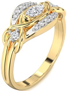 Diamond Gold Marquise Promise Ring