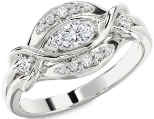 Diamond Platinum Marquise Promise Ring